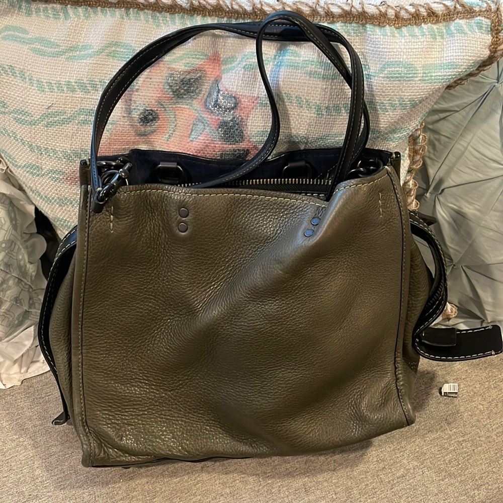 Large green Coach satchel